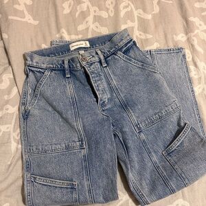 Abercrombie Curve Love Light Wash Carpenter Jeans